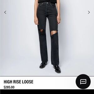 RE/DONE high rise loose jeans in black